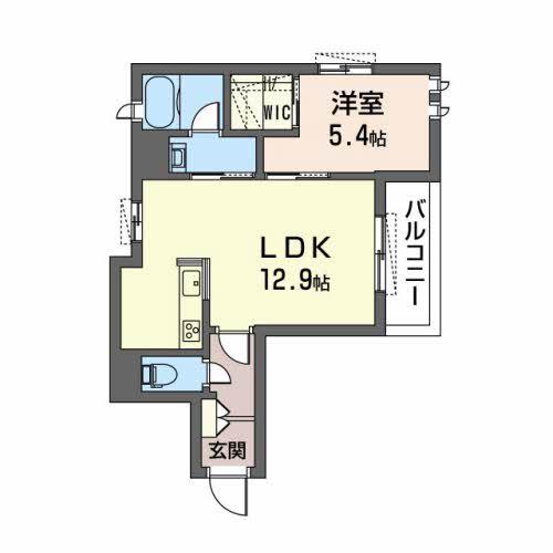 シャーメゾン坂田町(1LDK/4階)の間取り写真