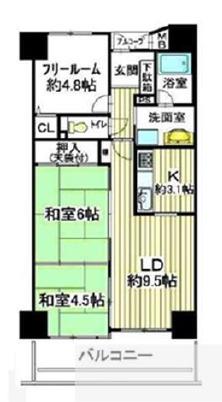 ルナビエーナー阿波座(3LDK/2階)の間取り写真