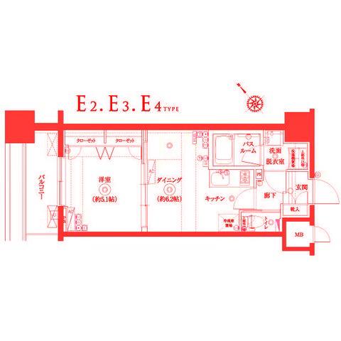 ZOOM横浜SQUARE(1DK/3階)の間取り写真