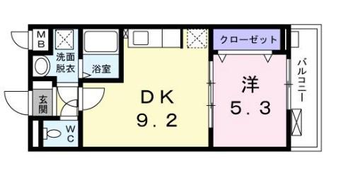 メゾン・ル―ク山栄(1DK/4階)の間取り写真
