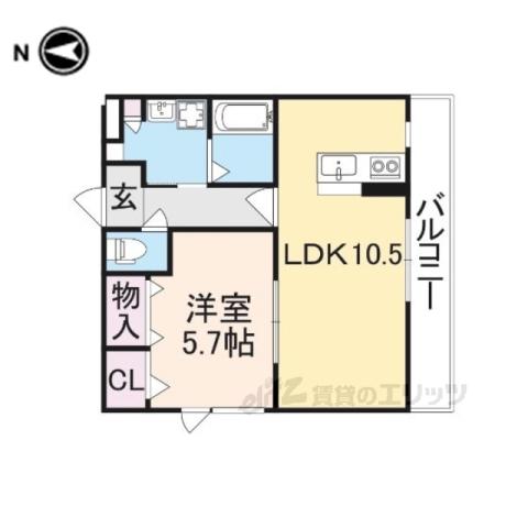 結充IMMEUBLE B館(1LDK/3階)の間取り写真