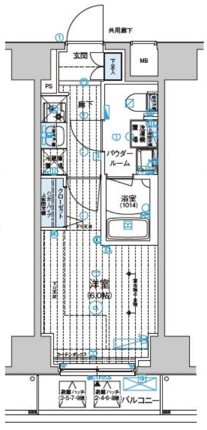 メインステージ千住中居町(1K/4階)の間取り写真