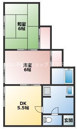 メゾン武井II(2DK/1階)の間取り写真