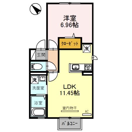 フローレンスさがら(1LDK/2階)の間取り写真