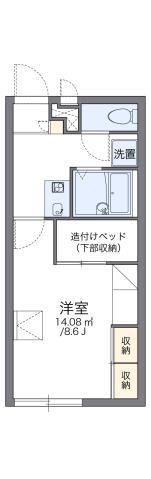 レオパレスライブリー(1K/1階)の間取り写真