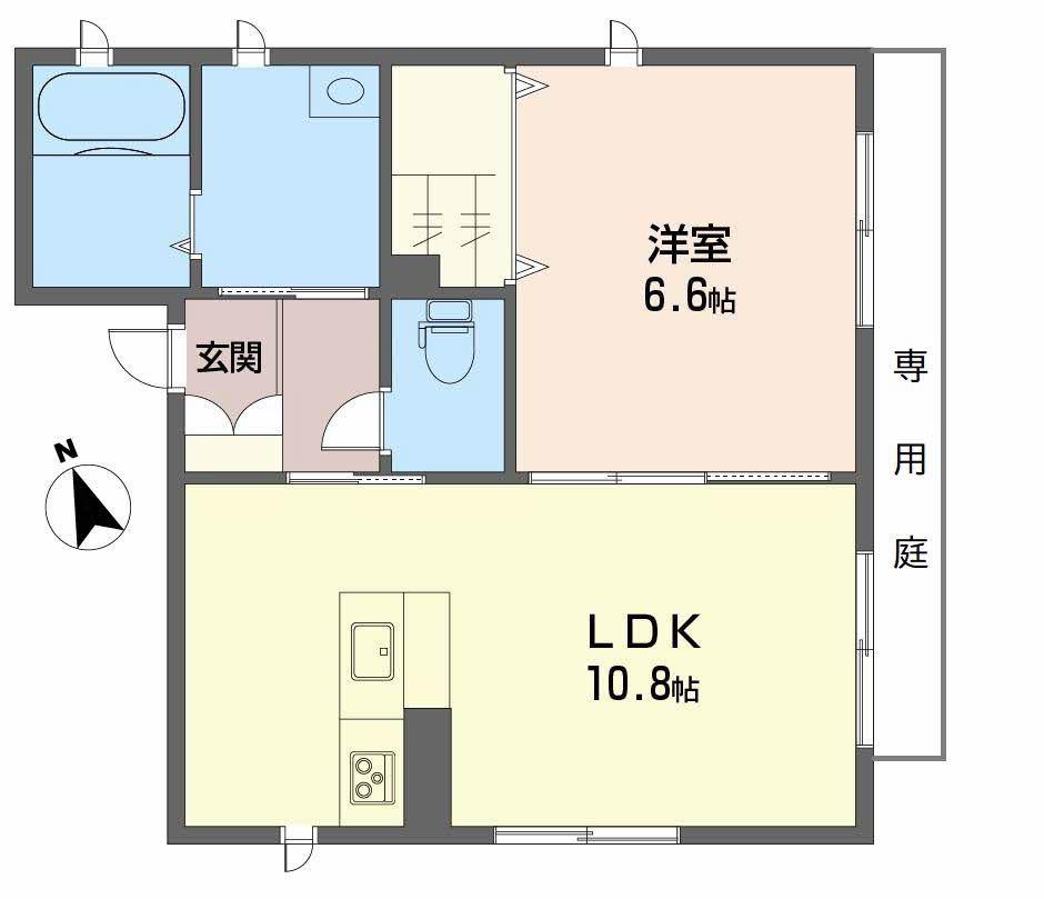 LARKIN 2ND(1LDK/1階)の間取り写真