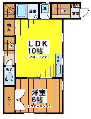 ハウスワタナベ(1LDK/2階)の間取り写真