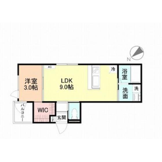 TRES神通(1LDK/1階)の間取り写真