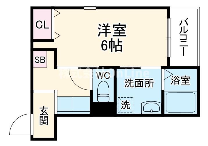 グラシアスコート長瀬(1K/2階)の間取り写真
