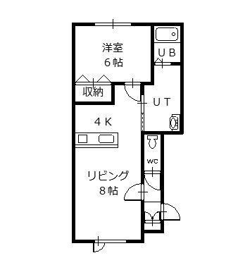 ES TRELLA 2(1LDK/1階)の間取り写真
