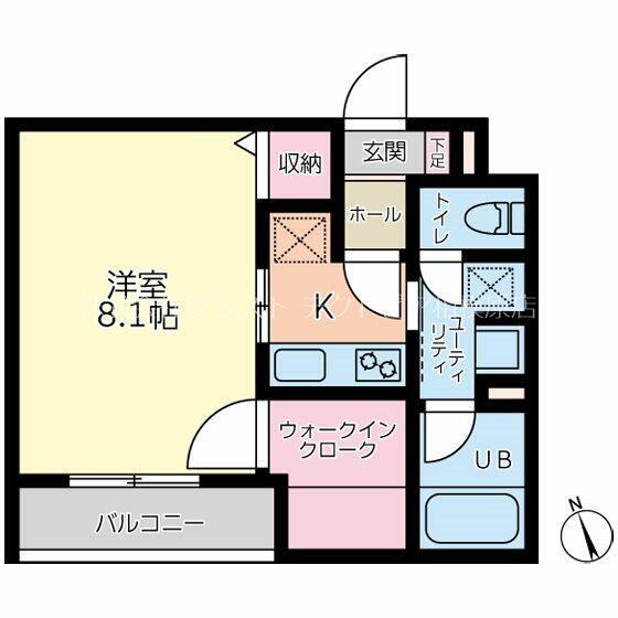 LL.ROOM(1K/2階)の間取り写真