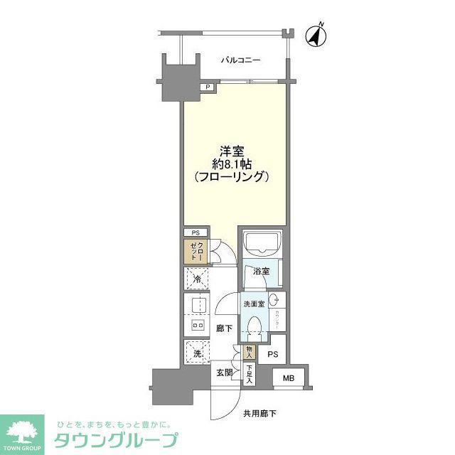 クレヴィア新宿若松町(1K/5階)の間取り写真