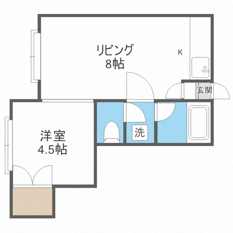 エミネンス平岸17(1DK/3階)の間取り写真