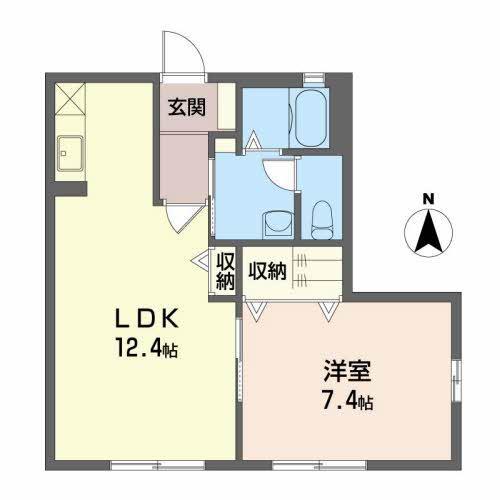ラ・ヴィラージュ F(1LDK/1階)の間取り写真