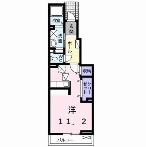 セレノ フィオーレ(ワンルーム/1階)の間取り写真