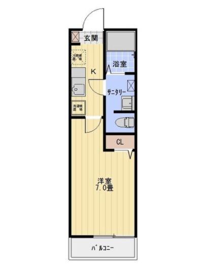 ブルーメ(1K/1階)の間取り写真