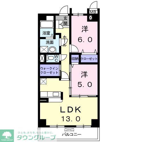 プレジールII(2LDK/3階)の間取り写真