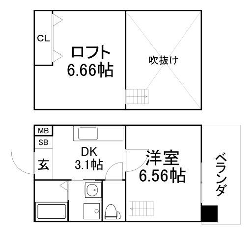 グレース黒崎(1K/8階)の間取り写真