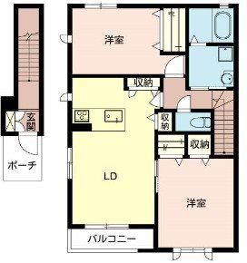 メゾンフレール(2LDK/2階)の間取り写真