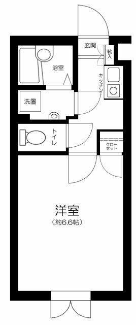 ウェルハウス広尾(1K/1階)の間取り写真