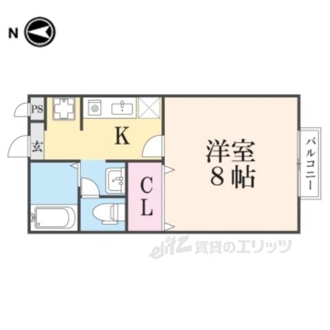 ココリーフ(1K/1階)の間取り写真