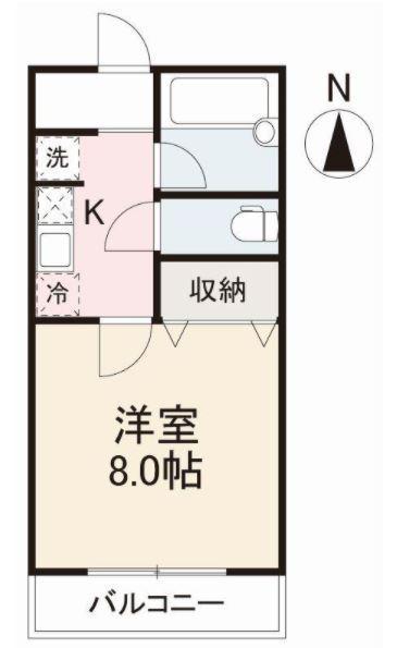 ヴェルス番町(1K/2階)の間取り写真