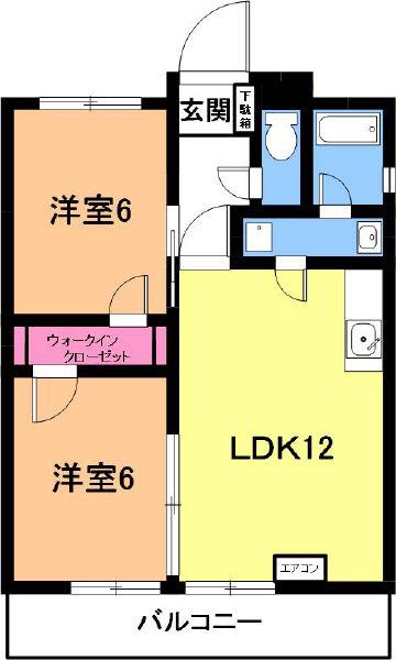 メゾン長縄(2LDK/2階)の間取り写真