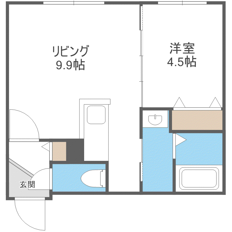 プレスタ東札幌5-2MS(1LDK/3階)の間取り写真