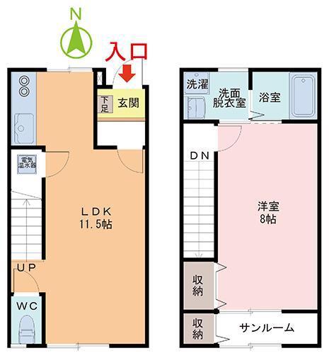 REGALO(1LDK/1階)の間取り写真