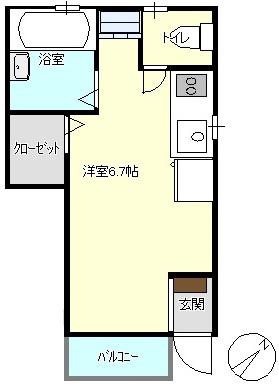 パルテール大森(ワンルーム/1階)の間取り写真