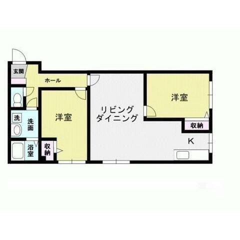 WEALTHY 長谷(2LDK/5階)の間取り写真