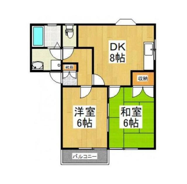 グランビア 麻生(2DK/1階)の間取り写真