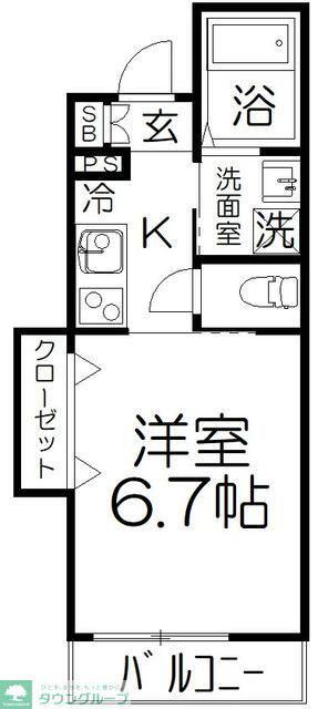 コーナーソレイユ(1K/3階)の間取り写真