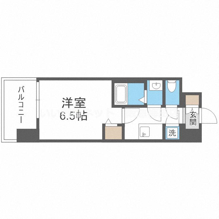 LUMINOUS三国本町(1K/13階)の間取り写真
