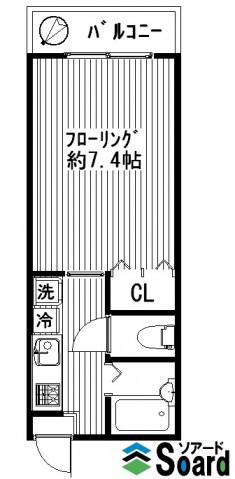 ハイツフレンド大島II(1K/2階)の間取り写真