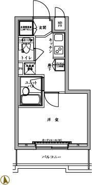 ルーブル久我山(1K/4階)の間取り写真