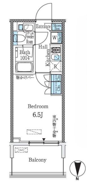 パークキューブ大井町レジデンス(1K/13階)の間取り写真