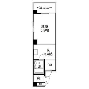 ライオンズマンション今池(1K/4階)の間取り写真