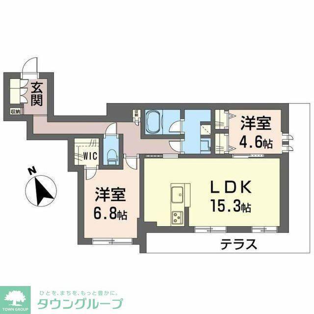 ピノ・グリナージュ(2LDK/1階)の間取り写真