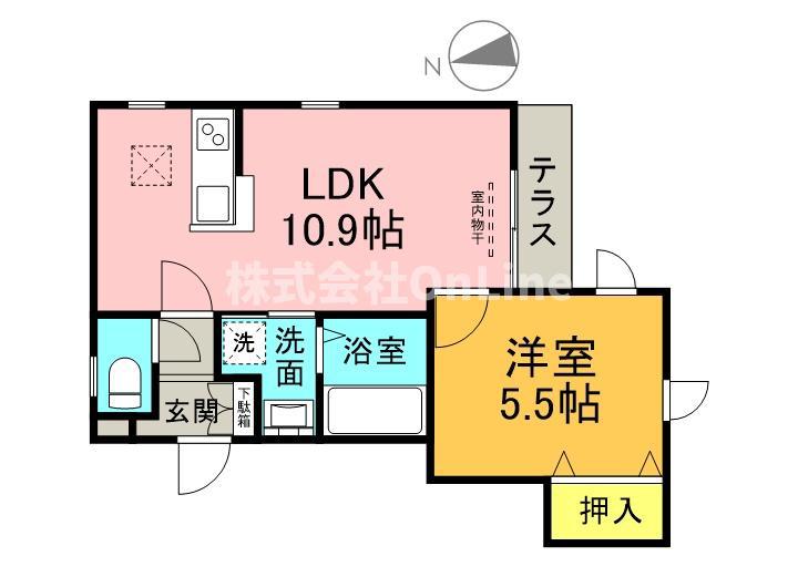 HALE WALELA(1LDK/2階)の間取り写真