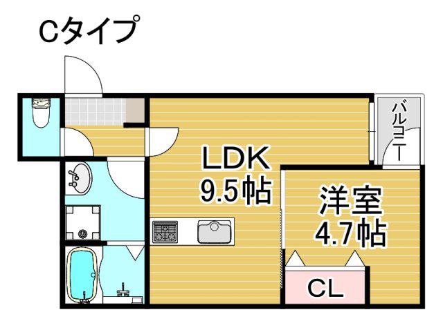 MEW STYLE APARTMENTS(1LDK/2階)の間取り写真