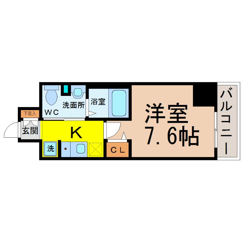 パークアクシス丸の内(1K/13階)の間取り写真