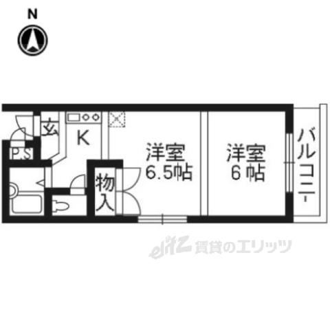 TIFFANY HEIGHTS(2K/4階)の間取り写真