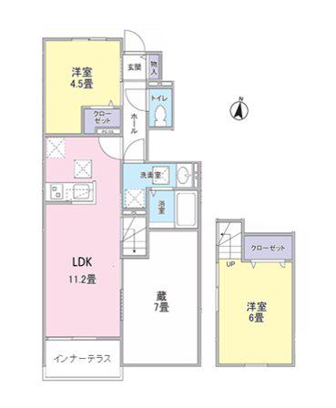 LA TIARA FUSSA(2LDK/1階)の間取り写真