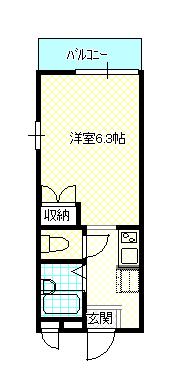 グランサレ(ワンルーム/1階)の間取り写真