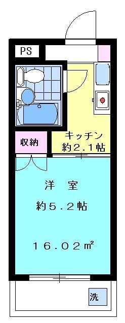 マリーナハウス横浜II番館(1K/4階)の間取り写真