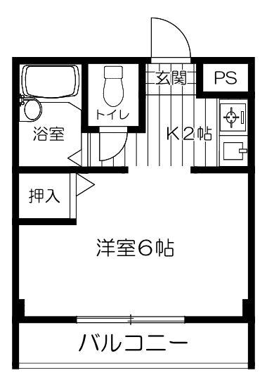 ネオセレス参番館(1K/2階)の間取り写真