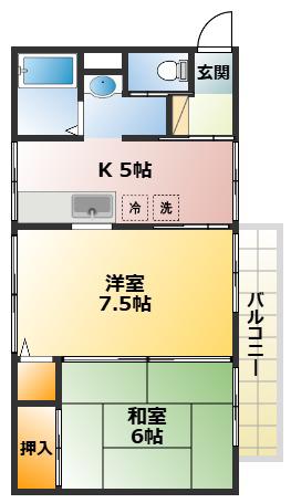 ソシア・エム(2K/1階)の間取り写真
