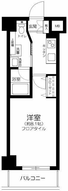 LEXE八広(1K/3階)の間取り写真