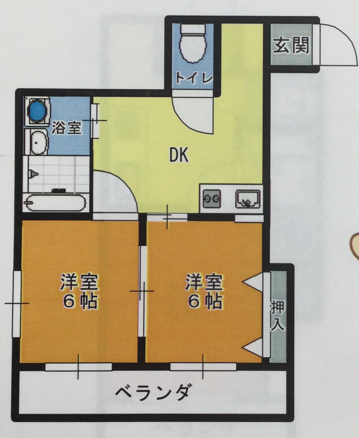 パークサイドビルマンション(2DK/3階)の間取り写真